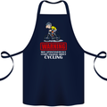 May Start Talking About Cycling Funny Cotton Apron 100% Organic Navy Blue