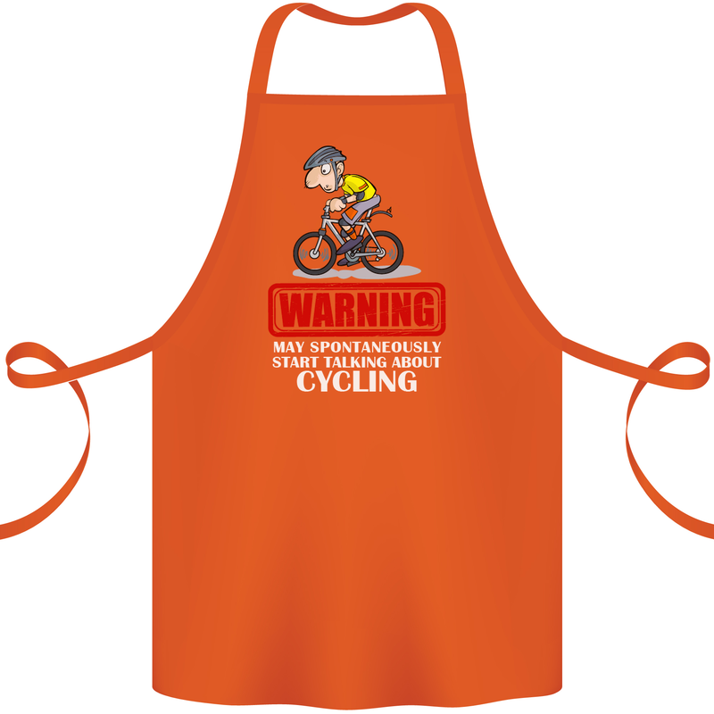 May Start Talking About Cycling Funny Cotton Apron 100% Organic Orange
