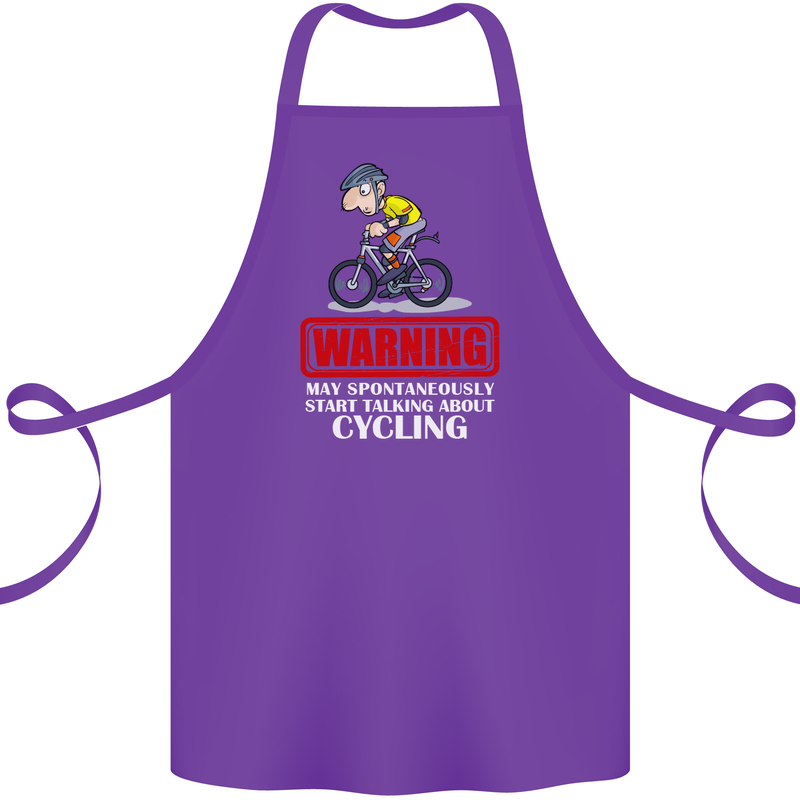 May Start Talking About Cycling Funny Cotton Apron 100% Organic Purple