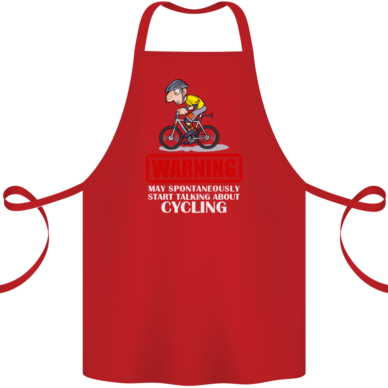 May Start Talking About Cycling Funny Cotton Apron 100% Organic Red