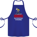 May Start Talking About Cycling Funny Cotton Apron 100% Organic Royal Blue