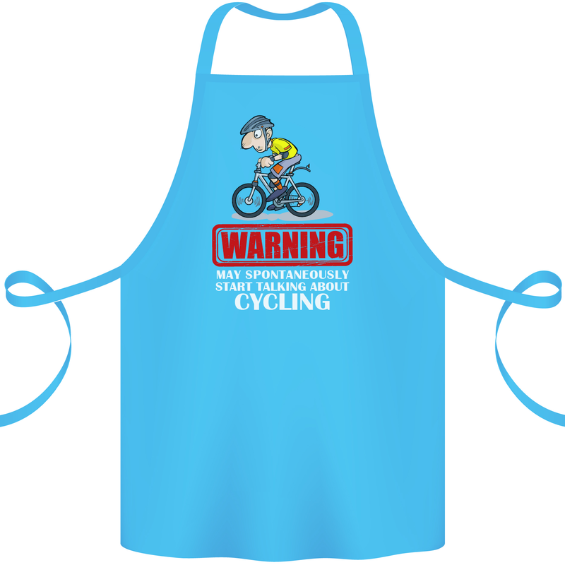May Start Talking About Cycling Funny Cotton Apron 100% Organic Turquoise