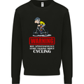 May Start Talking About Cycling Funny Kids Sweatshirt Jumper Black