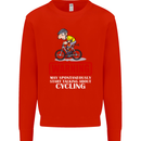 May Start Talking About Cycling Funny Kids Sweatshirt Jumper Bright Red