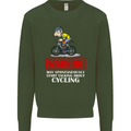 May Start Talking About Cycling Funny Kids Sweatshirt Jumper Forest Green