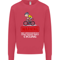 May Start Talking About Cycling Funny Kids Sweatshirt Jumper Heliconia