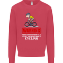 May Start Talking About Cycling Funny Kids Sweatshirt Jumper Heliconia