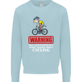 May Start Talking About Cycling Funny Kids Sweatshirt Jumper Light Blue