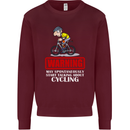 May Start Talking About Cycling Funny Kids Sweatshirt Jumper Maroon