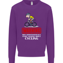 May Start Talking About Cycling Funny Kids Sweatshirt Jumper Purple