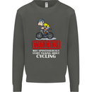 May Start Talking About Cycling Funny Kids Sweatshirt Jumper Storm Grey
