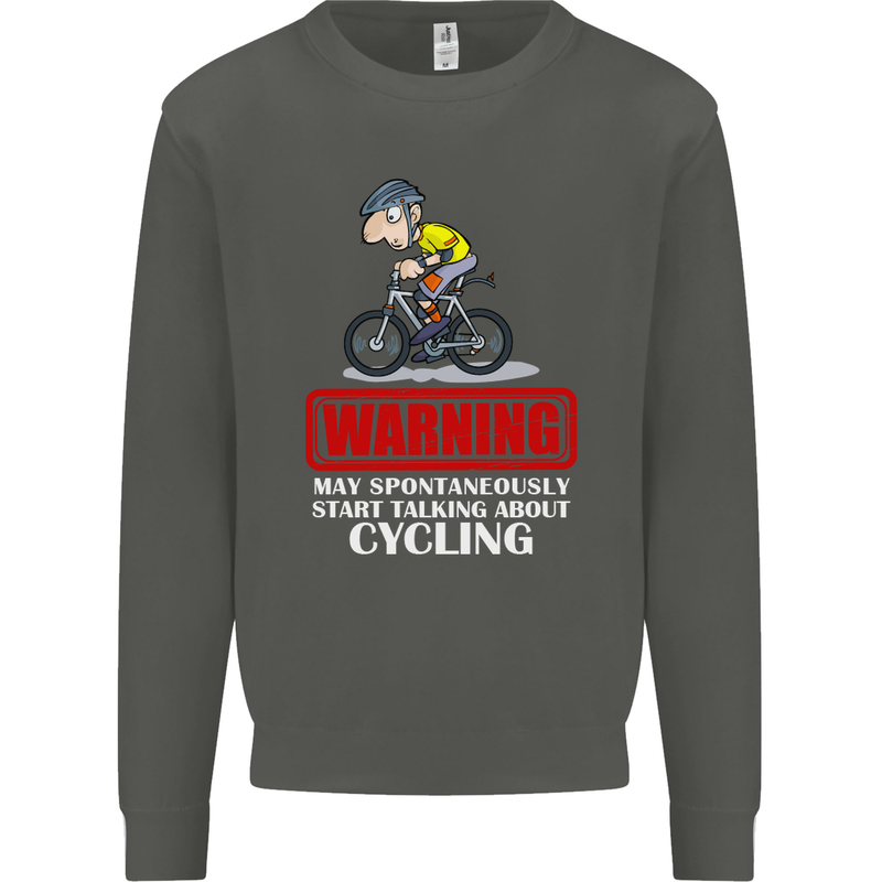 May Start Talking About Cycling Funny Kids Sweatshirt Jumper Storm Grey