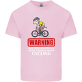May Start Talking About Cycling Funny Kids T-Shirt Childrens Light Pink
