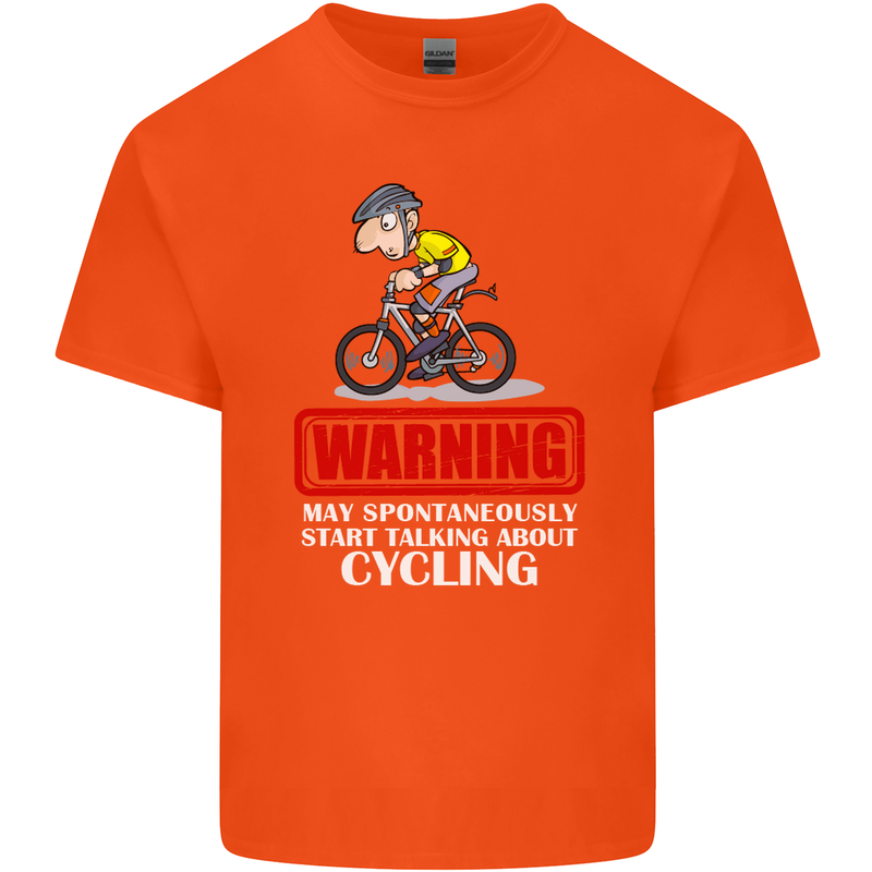May Start Talking About Cycling Funny Kids T-Shirt Childrens Orange
