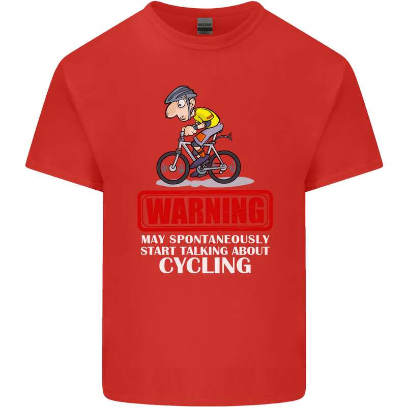 May Start Talking About Cycling Funny Kids T-Shirt Childrens Red