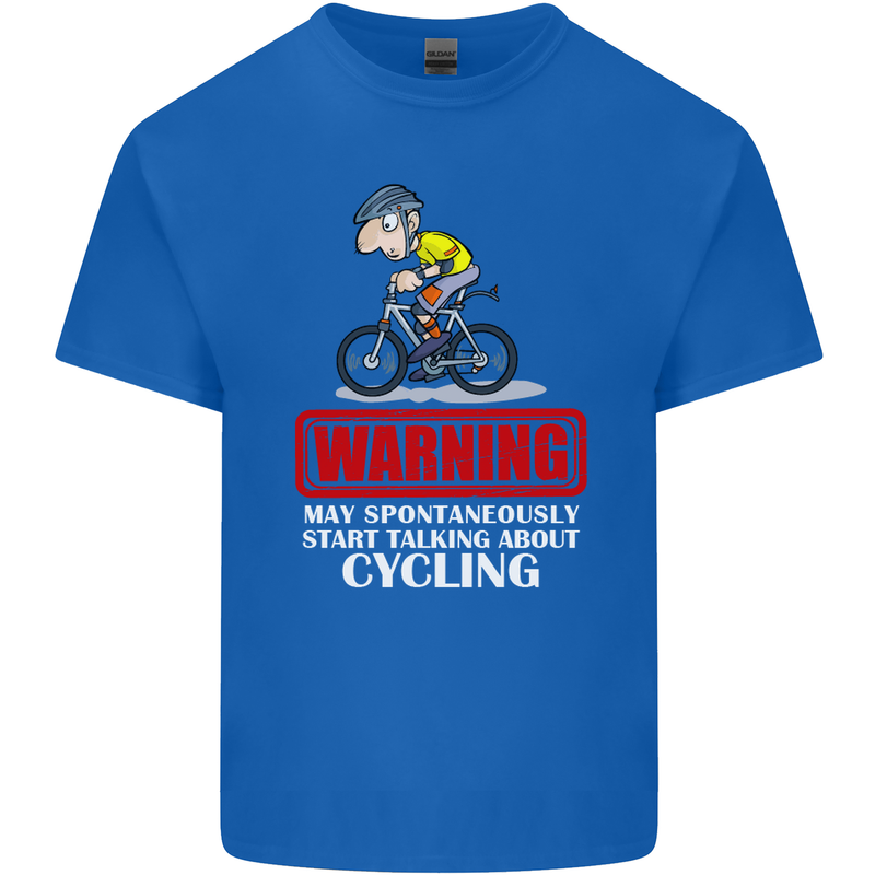 May Start Talking About Cycling Funny Kids T-Shirt Childrens Royal Blue