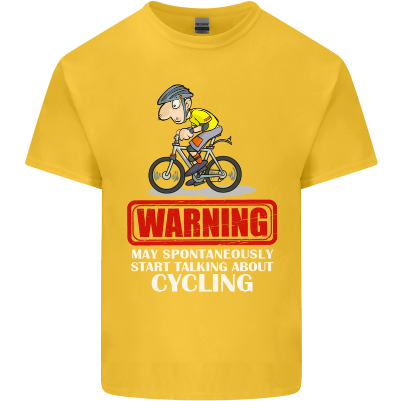 May Start Talking About Cycling Funny Kids T-Shirt Childrens Yellow