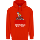 May Start Talking About Cycling Funny Mens 80% Cotton Hoodie Bright Red