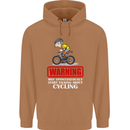 May Start Talking About Cycling Funny Mens 80% Cotton Hoodie Caramel Latte