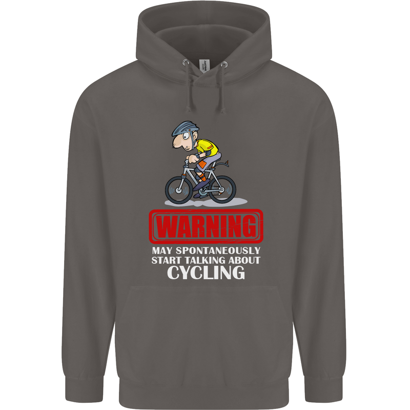 May Start Talking About Cycling Funny Mens 80% Cotton Hoodie Charcoal