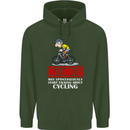 May Start Talking About Cycling Funny Mens 80% Cotton Hoodie Forest Green