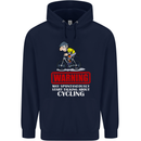 May Start Talking About Cycling Funny Mens 80% Cotton Hoodie Navy Blue