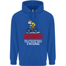 May Start Talking About Cycling Funny Mens 80% Cotton Hoodie Royal Blue