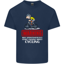 May Start Talking About Cycling Funny Mens Cotton T-Shirt Tee Top Navy Blue