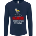 May Start Talking About Cycling Funny Mens Long Sleeve T-Shirt Navy Blue