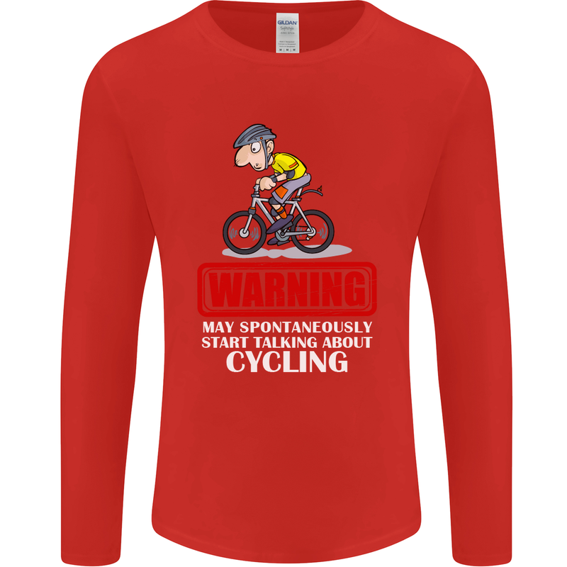 May Start Talking About Cycling Funny Mens Long Sleeve T-Shirt Red