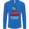 May Start Talking About Cycling Funny Mens Long Sleeve T-Shirt Royal Blue