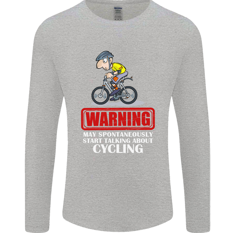 May Start Talking About Cycling Funny Mens Long Sleeve T-Shirt Sports Grey