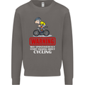 May Start Talking About Cycling Funny Mens Sweatshirt Jumper Charcoal