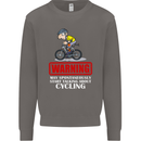 May Start Talking About Cycling Funny Mens Sweatshirt Jumper Charcoal