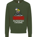May Start Talking About Cycling Funny Mens Sweatshirt Jumper Forest Green