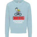 May Start Talking About Cycling Funny Mens Sweatshirt Jumper Light Blue