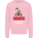 May Start Talking About Cycling Funny Mens Sweatshirt Jumper Light Pink