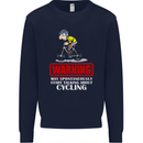 May Start Talking About Cycling Funny Mens Sweatshirt Jumper Navy Blue