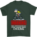 May Start Talking About Cycling Funny Mens T-Shirt Cotton Gildan Forest Green