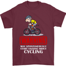 May Start Talking About Cycling Funny Mens T-Shirt Cotton Gildan Maroon