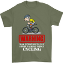 May Start Talking About Cycling Funny Mens T-Shirt Cotton Gildan Military Green