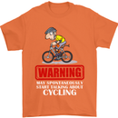 May Start Talking About Cycling Funny Mens T-Shirt Cotton Gildan Orange