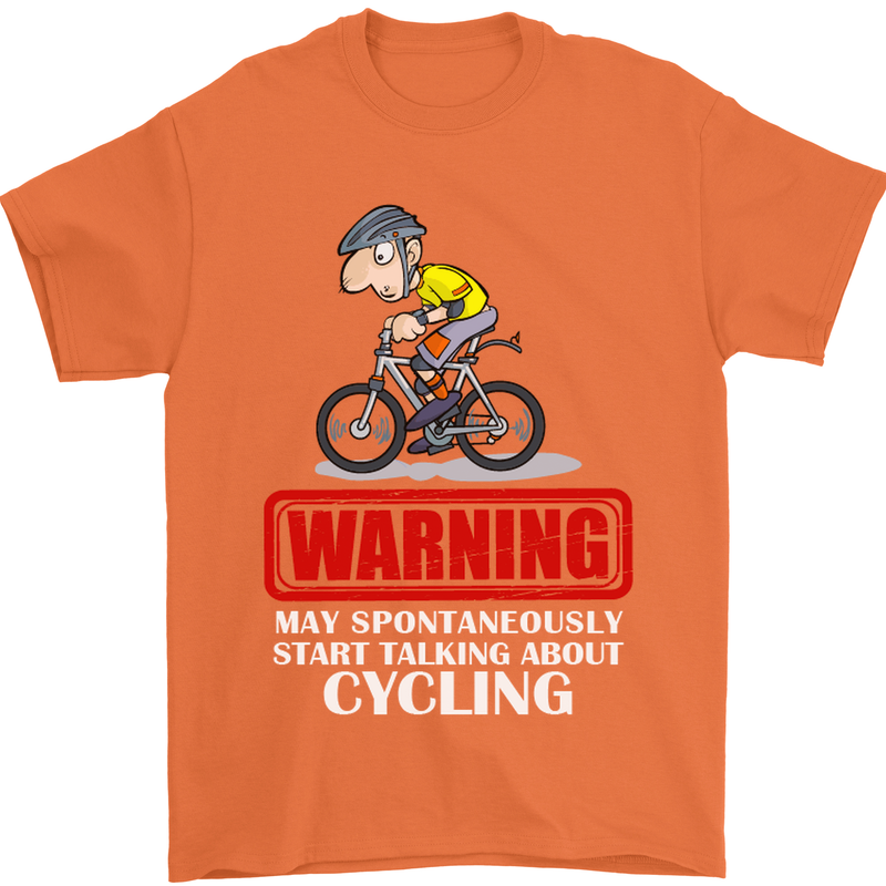 May Start Talking About Cycling Funny Mens T-Shirt Cotton Gildan Orange