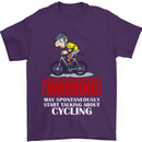 May Start Talking About Cycling Funny Mens T-Shirt Cotton Gildan Purple