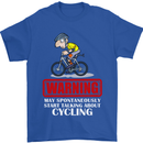 May Start Talking About Cycling Funny Mens T-Shirt Cotton Gildan Royal Blue