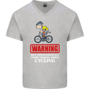 May Start Talking About Cycling Funny Mens V-Neck Cotton T-Shirt Sports Grey
