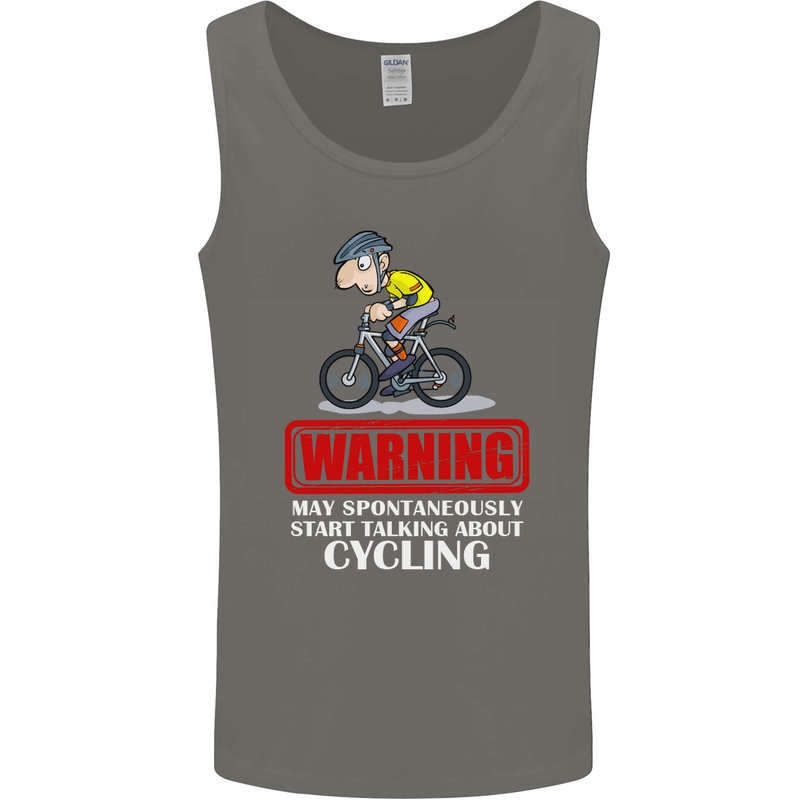 May Start Talking About Cycling Funny Mens Vest Tank Top Charcoal