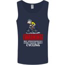 May Start Talking About Cycling Funny Mens Vest Tank Top Navy Blue