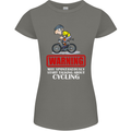 May Start Talking About Cycling Funny Womens Petite Cut T-Shirt Charcoal