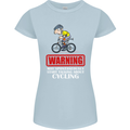 May Start Talking About Cycling Funny Womens Petite Cut T-Shirt Light Blue